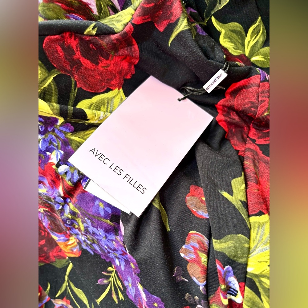 NWT Avec Les Filles Long-Sleeve Mock -Neck Anthropologie Portofino Rose Dress 14 - Picture 8 of 8